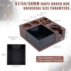 IKAPE V5 Espresso Knock Box, Espresso Coffee Organizer Box Fit for Storage 51, 54, 58MM Espresso Tamper, Distributor, Portafilter & Puck Screen Accessories, Natural Walnut Station Base(9 IN One) - Image 2