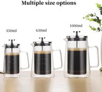 French Press Coffee & Tea Maker With Scale 3 Filter Stainless Steel Filter Plunger System & Durable Borosilicate Heat Resistant Glass For Hot & Cold Brew(350ml) - Image 3