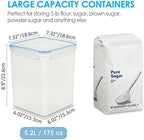 Vtopmart Large Food Storage Containers 5.2L / 175oz, 4 Pieces BPA Free Plastic Airtight Canisters for Flour, Sugar, Baking Supplies, Rice with Lids, 4 Measuring Cups and 24 Labels, Blue (Pack of 2) - Image 2