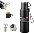 Double wall vacuum Leakproof stainless steel wide mouth insulated water bottle;tea tumbler with infuser,cup,lid;smart thermoses hot coffee;thermal flask ice drinks with led digital temperature display by Unknown