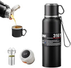 Double wall vacuum Leakproof stainless steel wide mouth insulated water bottle;tea tumbler with infuser,cup,lid;smart thermoses hot coffee;thermal flask ice drinks with led digital temperature display by Unknown