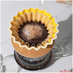 Origami Filter Cup Ceramic Coffee Hand Brewed Pot Drip Cover(WHITE) - Image 3