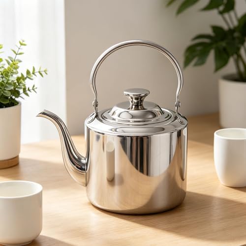 Aramox Stove Top Tea Kettle, 304 Stainless Steel Gooseneck Teapot with Removable Infuser, Drip Free Spout, Ergonomic Handle, for Gas Induction Ceramic Hob Tea Coffee Use (2L) - Image 3