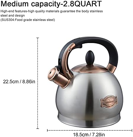 Tea Kettle -2.8 Quart Tea Kettles Stovetop Whistling Teapot Stainless Steel Tea Pots for Stove Top Whistle Tea Pot - Image 6