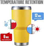 MEWAY 30oz Insulated Tumbler With Lids and Straws,Stainless Steel Double Vacuum Coffee Tumbler Cup, Brush, Durable Powder Coated Coffee Cup for Cold & Hot Drinks, Office, Travel(Yellow,8 PACK) - Image 2