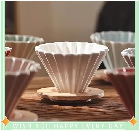 Ceramic Coffee Dripper Pour Over Maker Set Brewing Kit For Home Cafe Accessories(WHITE) - Image 2