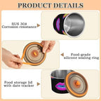 Colorful Fluorescent Neon Lips Designed Lid Storage Containers Stainless Steel Containers For Pantry Stackable Push Button Dry Food Canisters - Image 5