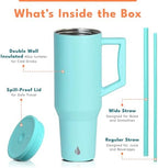 Elemental Spill Proof 40oz Insulated Tumbler with Handle & Straw Travel Mug - Image 3