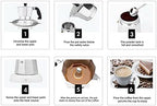 Pomya Octagonal Moka Pot, Aluminum Stovetop Espresso Maker 6 Cup, with Ergonomic Handle, for Gas Induction Cooktops - Image 7