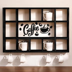 Cinnvoice Oversize Coffee Mug Display Shelf for Wall, Black by QinYee