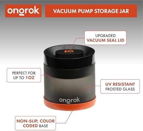 ONGROK Glass Storage Jar with Vacuum Pump Technology, Air Proof Containers to Preserve Smell and Aroma (400ml (1oz)) - Image 3