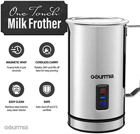 Gourmia GMF215 Cordless Electric Milk Frother & Heater, 3 Function, Detachable Base For Easy Serving, Stainless Steel, Non-Stick Interior For Easy Cleaning - Image 3