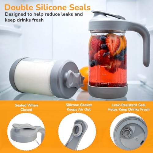 32 oz Glass Mason Jar Pitcher with 64 oz Cold Brew Coffee Maker - Image 3