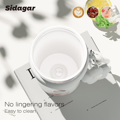 24 oz Ceramic Lined Insulated Stainless Steel Tumbler, Floral White - Image 6