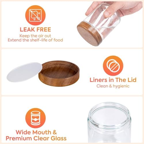 Yangbaga Glass Spice Containers for Kitchen: 12P 8oz Dishwasher Safe Jars - Image 3