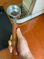 51mm Bottomless Portafilter Compatible with Delonghi Linea Classic EM450M CASABREWS Espresso Machine CM5418 3700Essential 3700Gense 3700Pro Espresso Portafilter Stainless Steel Handle Wood - Image 5