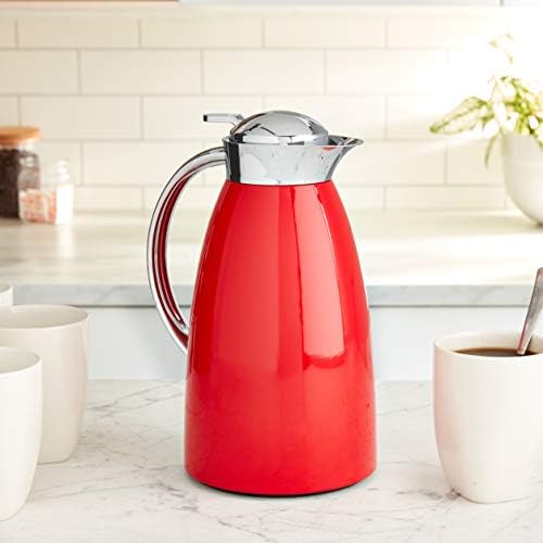 Alfi Gusto 1.0 L Glass Vacuum Lacquered Metal Thermal Dispenser Carafe, Red, One Size (AG1900RD2) (Pack of 2) - Image 4