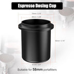 IKAPE 58MM Espresso Dosing Cup, Compatible with All the 58MM Portafilters, Espresso Coffee Accessory, Made of Aluminum (Black) - Image 2