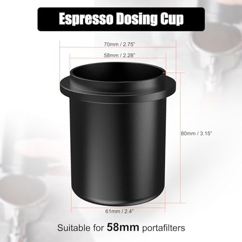 IKAPE 58MM Espresso Dosing Cup, Compatible with All the 58MM Portafilters, Espresso Coffee Accessory, Made of Aluminum (Black) - Image 2