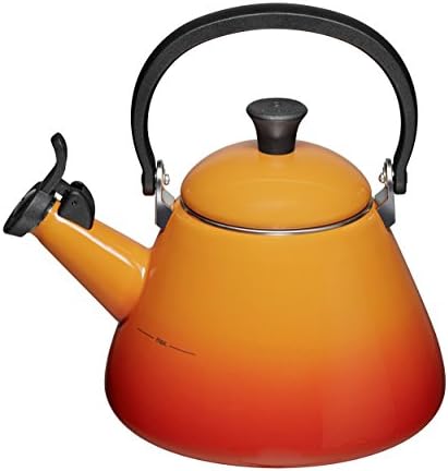 Le Creuset Kone Stove-Top Kettle with Whistle, Suitable for All Hob Types Including Induction, Enamelled Steel, Capacity: 1.6 L, Volcanic, 92000200090000 by Unknown