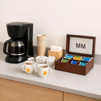 Bey-Berk Custom Engraved Mahogany Tea Storage Chest with Glass Lid – 6-Compartment Box for Tea Bags & Accessories - Image 4