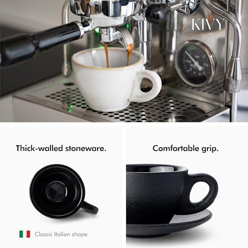 KIVY Cappuccino Cups set - 4x 8oz - Thick-walled stoneware cappuccino cup - Image 2