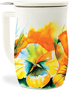 Tea Forte Ceramic Fiore Tea Cup with Infuser, Wild Poppy, 14 oz by TeaForte