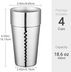 Beasea Stainless Steel Cups 19 oz, 4 Pack Large 18.6oz 550ml Stainless Steel Tumbler Stackable Double Wall Insulated Metal Drinking Glasses for Home Restaurant Office Party Camping - Image 2
