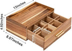 Tea Bag Organizer, Acacia Wood Tea Organizers and Storage Box, Tea Bag Holder Station Caddy Container for Countertop, Tea Accessories Gift Box with Drawer - Image 3
