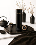 Vacuum Insulated Stainless Steel Thermal Smart Water/Coffee/Tea Tumbler & Flask with Tea Infuser, LED Temperature Display, One-Click Opening, Leak-Proof, Keeps Drinks Hot or Cold for Hrs, Black by ELUREN