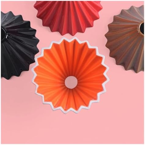 Ceramic Coffee Dripper Pour Over Maker Handmade Origami Filter Cup Flower Shape Funnel Drip Cafe Cake Home(Color 03) - Image 4