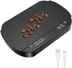 Coffee Scale with Timer, Rechargeable Espresso Coffee Scale, 3kg/0.1g High Precision Digital Scale, Kitchen Food Scale with Invisible Screen, Measures in g/oz/ml (Black-1) by 3T6B