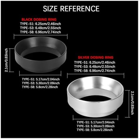 51/53/58mm ABS Espresso Dosing Funnel With Magnetic Coffee Ring Powder Dispenser Doser(58MM Silver) - Image 3
