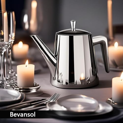 304 Stainless Steel Double-walled Teapot Long Strain Large Capacity Teapot with Infuser and Removable Filter for Home Restaurant Office Dinnerware Accessories Drinkware Item - Image 5