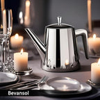 304 Stainless Steel Teapot Long Strain Large Capacity Teapot with Infuser and Removable Filter for Home Restaurant Office Dinnerware Accessories Drinkware Item (750ml) - Image 4
