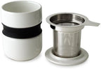FORLIFE Curve Asian Style Tea Cup with Infuser and Lid 12 ounces, White - Image 5