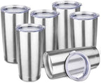StarSpeed 6 Pack 20oz Stainless Steel Travel Coffee Tumbler,Silver by StarSpeed