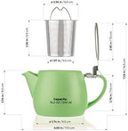 Tealyra - Pluto Porcelain Small Teapot Lime - 18.2-ounce (1-2 cups) - Matte Finish - Stainless Steel Lid and Extra-Fine Infuser To Brew Loose Leaf Tea - 540ml - Image 6