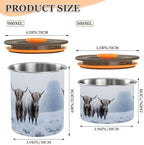 Stainless Steel Coffee Storage Containers with Airtight Lid, Highland Cow Winter 17oz Food Storage Container Kitchen Canister for Tea, Coffee Beans, Ground, Sugar Storage - Image 2