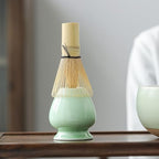 LUNCHS 4-Piece Set Matcha Kit Matcha Accessory Matcha Whisk and Bowl with Bamboo Teaspoon and Tea Brush Matcha Whisk Set(White) - Image 2