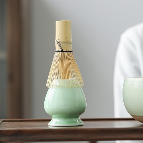 LUNCHS 4-Piece Set Matcha Kit Matcha Accessory Matcha Whisk and Bowl with Bamboo Teaspoon and Tea Brush Matcha Whisk Set(White) - Image 2