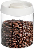 uxcell Coffee Vacuum Container, 900ml/30oz Glass Coffee Bean Storage Container with Lids for Spices Biscuits Loose Leaf Tea, White by uxcell