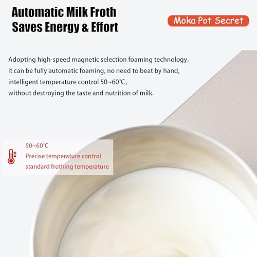 Espresso Maker with Milk Frother Electric Moka Pot 2-in-1 Espress Machine Aluminium One-Touch Operation Milk Froth Fine and Dense Black 110V - Image 6