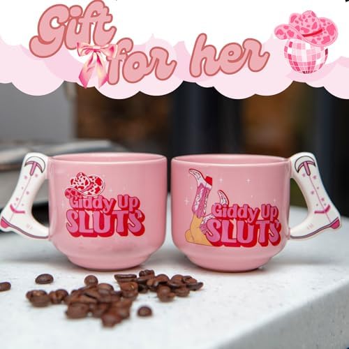 Boxer Gifts Giddy Up Sluts Novelty Espresso Cups - Cowgirl Gifts for Women - Country Themed Stuff - Funny Friend Gift - Image 4