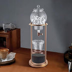 600ml Cold Brew Coffee pot, High Borosilicate Glass Drip Brewer 4-Hour Ice Extractor Glass Pot Coffee Machine for Home Office Cafe Iced Coffee Making(Clear Gold) - Image 5