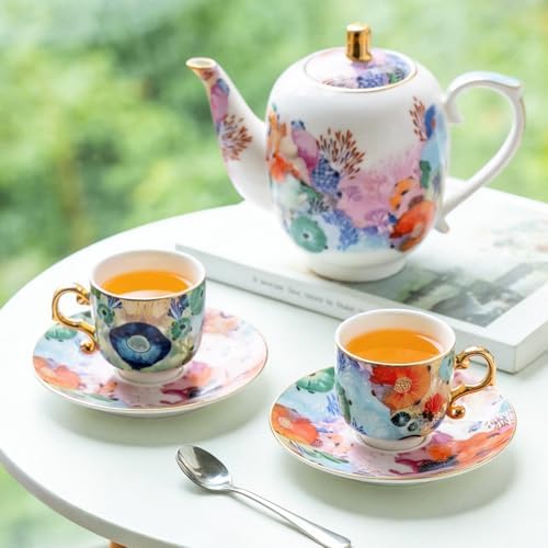 KAMMAK Tea Set for Adults, Tea Pot and Cup Set - Image 2