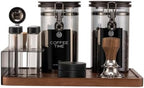 Light Blocking Glass Coffee Canister Set with Degassing Valve & Measuring Scoop for Coffee & Dry Food Storage by Unknown