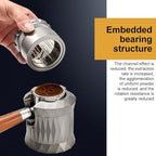 51mm Adjustable WDT Tool 22 Needles Espresso Distributor Leveler Geared Spinning Stirrer Coffee Distribution Tool with Cleaning Brush Base (51mm) - Image 2