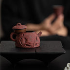 Tea Pot Red Old Rock Mud Teapot Household Retro Stoneware Teapot Single Pottery Anti-scalding Hand-clawed Pot Teapot for Infuser - Image 7