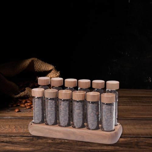 12 Pieces Coffee Bean Storage Tube Single Dose Glass Tube Airtight Wooden Holder Protection Suitable for Coffee Kitchen countertop, 6 Short and 6 Long - Image 6